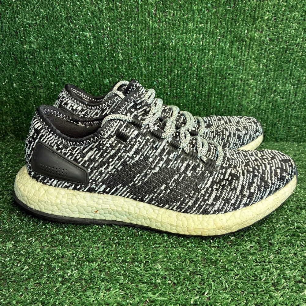 Adidas PureBoost Oreo Knit Breathable Lightweight Running Shoes Black Mens Sz 9